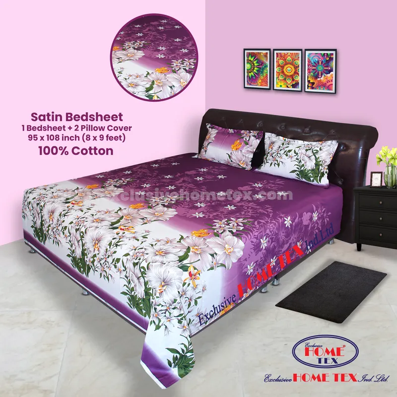 Satin Fabric Bedsheet (VRS)