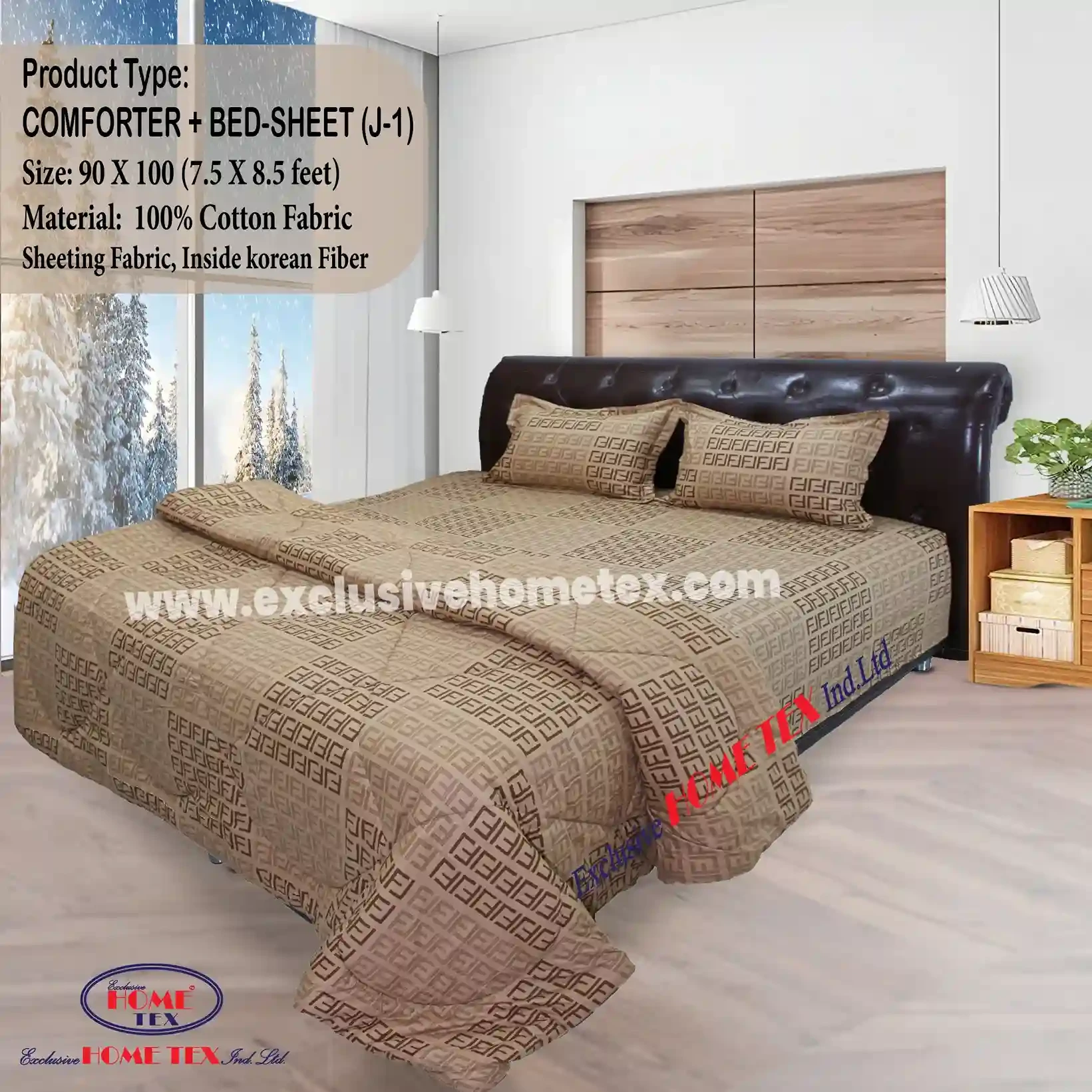 Sheeting Fabric Comforter + Bedsheet (J-1)