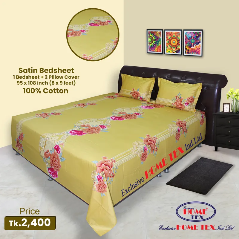 Satin Fabric Bedsheet (VRS)