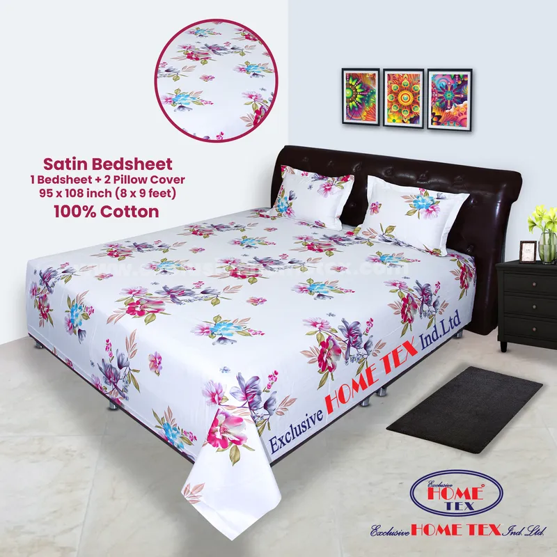 Satin Fabric Bedsheet (VRS)