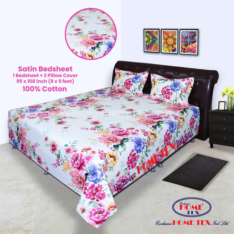 Satin Fabric Bedsheet (VRS)