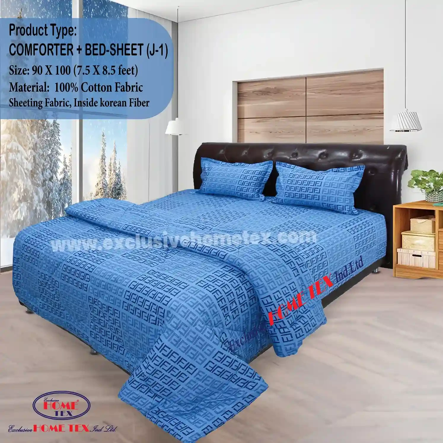 Sheeting Fabric Comforter + Bedsheet (J-1)